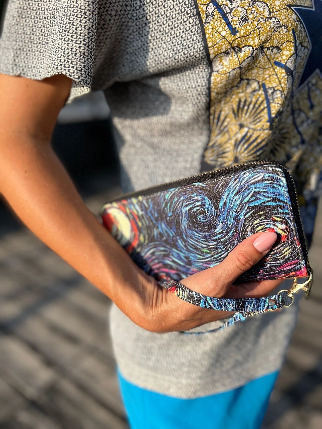 Van Gogh Starry Night large wallet with card and coin slots