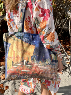 Van Gogh Cafe Terrace at Night horizontal tote shopper bag