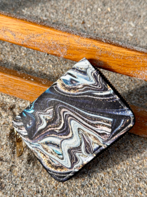 Black Marble sea small wallet with card and coin slots