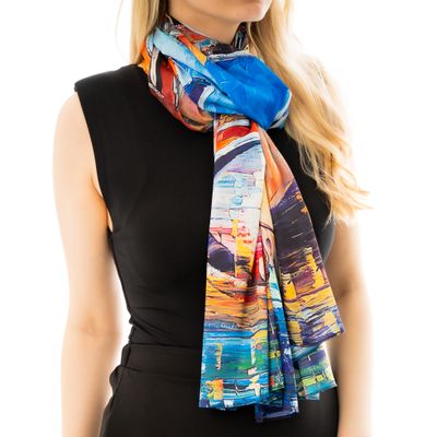 Venice Bridge Scarf featuring Artwork by Leonid Afremov