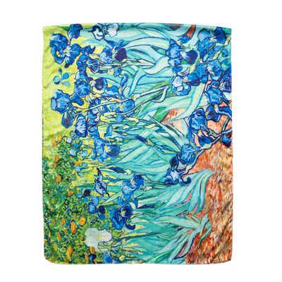Double-sided scarf Van Gogh&#39;s Blossoming Iris &amp; Garden
