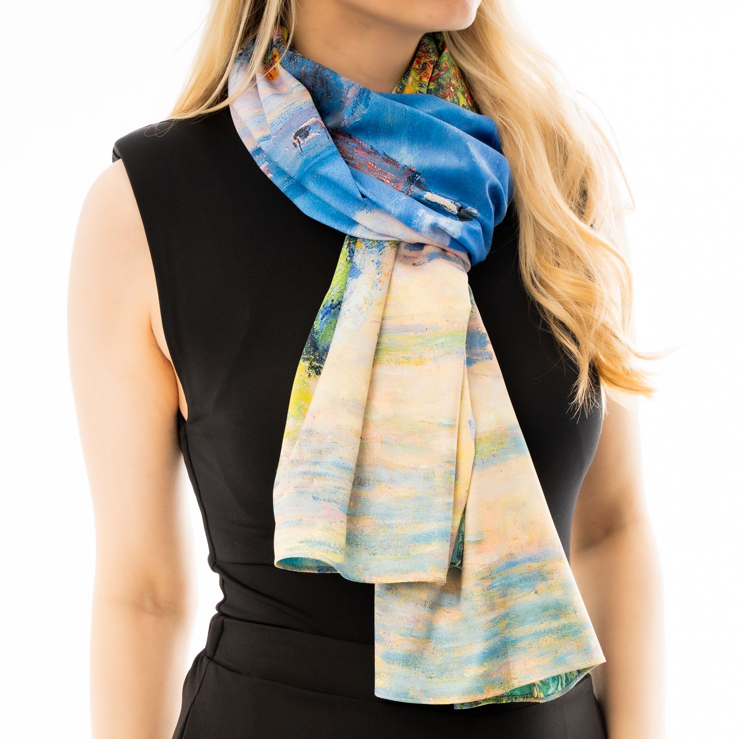 Double-sided Monet Garden scarf