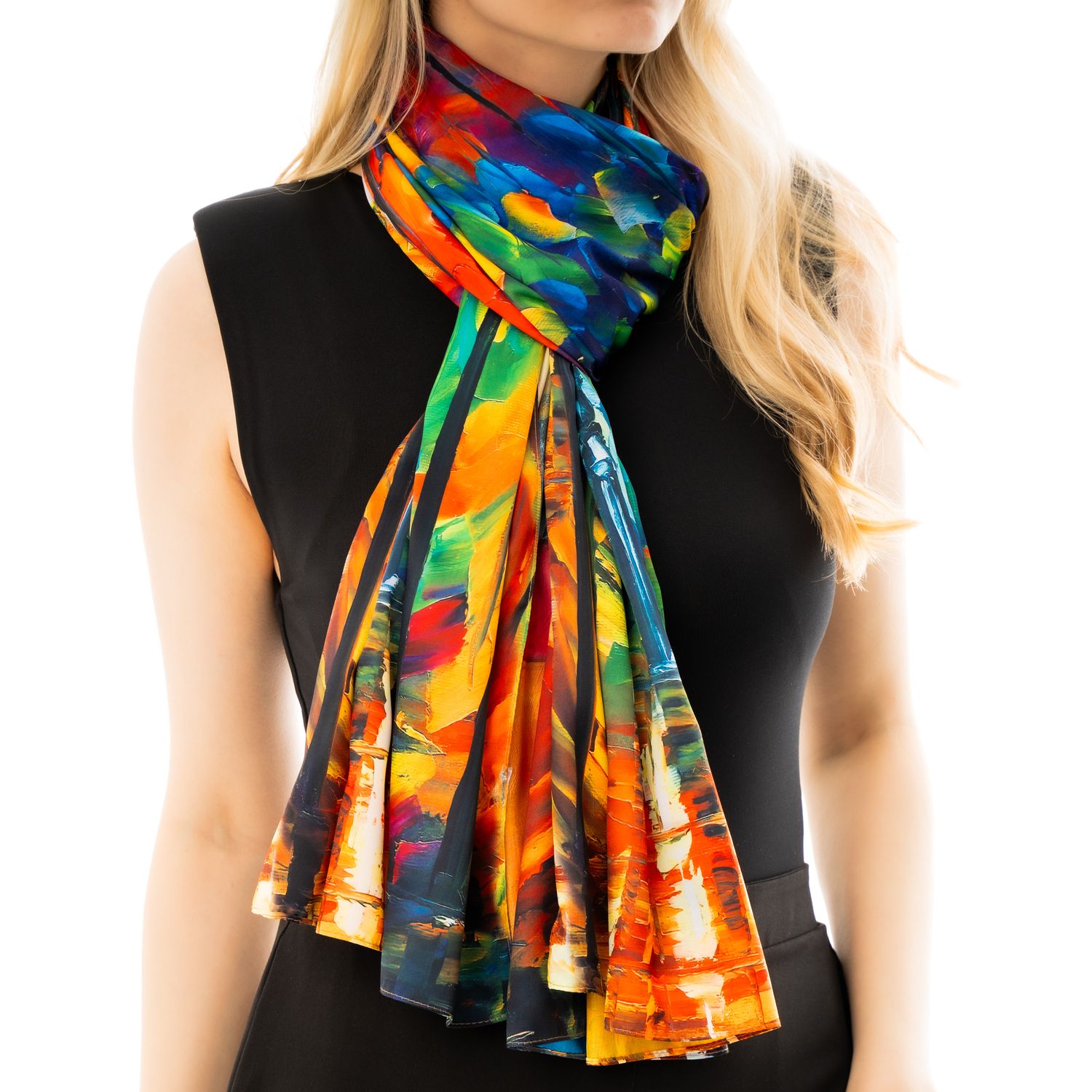 Double-sided  scarf Colourful Autumn &amp; Abstract Elegance