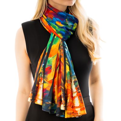 Double-sided  scarf Colourful Autumn &amp; Abstract Elegance