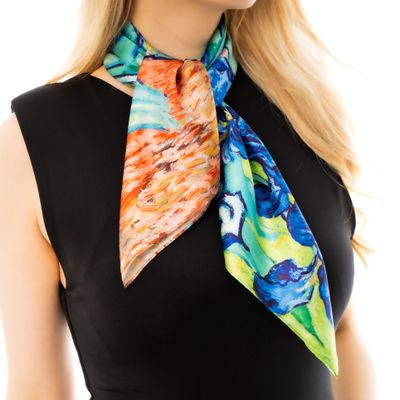 Square Van Gogh scarf Irises