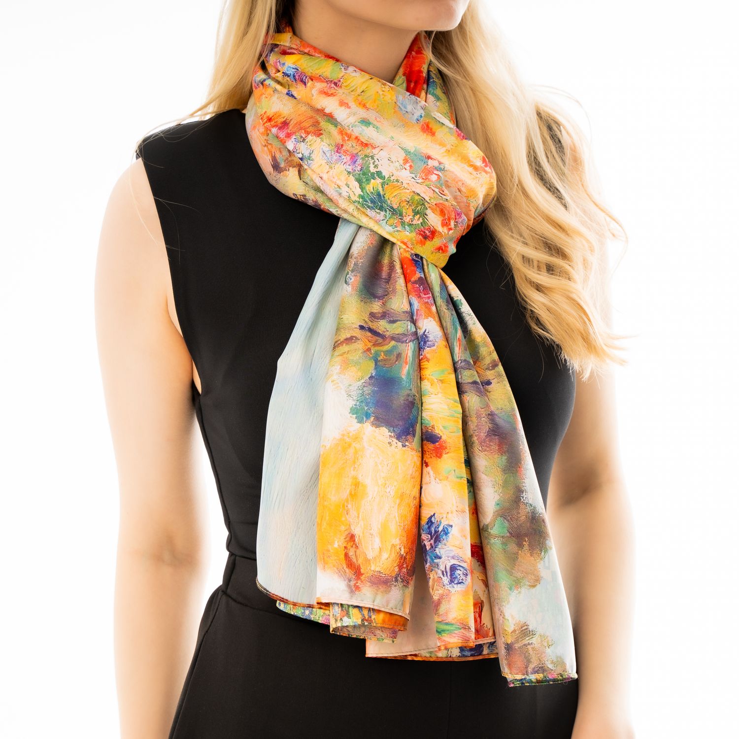 Double-sized Klimt scarf The Kiss &amp; The Field of Poppies
