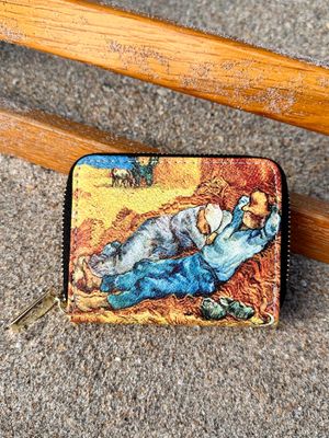 Vincent Van Gogh Noon - Rest from Work small leather wallet