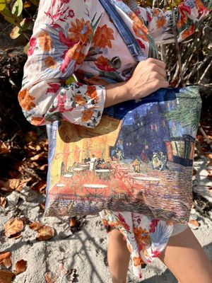 Van Gogh Cafe Terrace at Night horizontal tote shopper bag