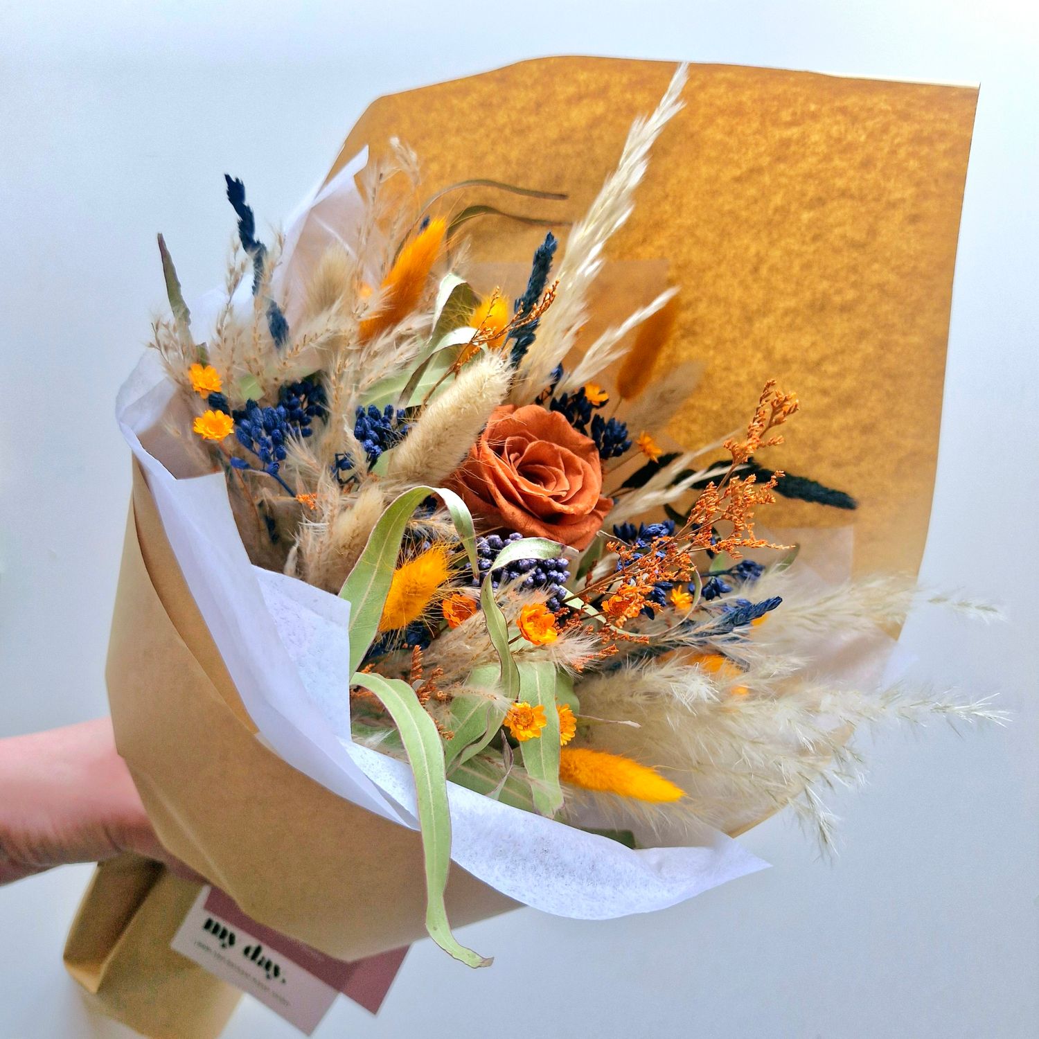 Navy &amp; Rust | Premium Dried Flower Bouquet