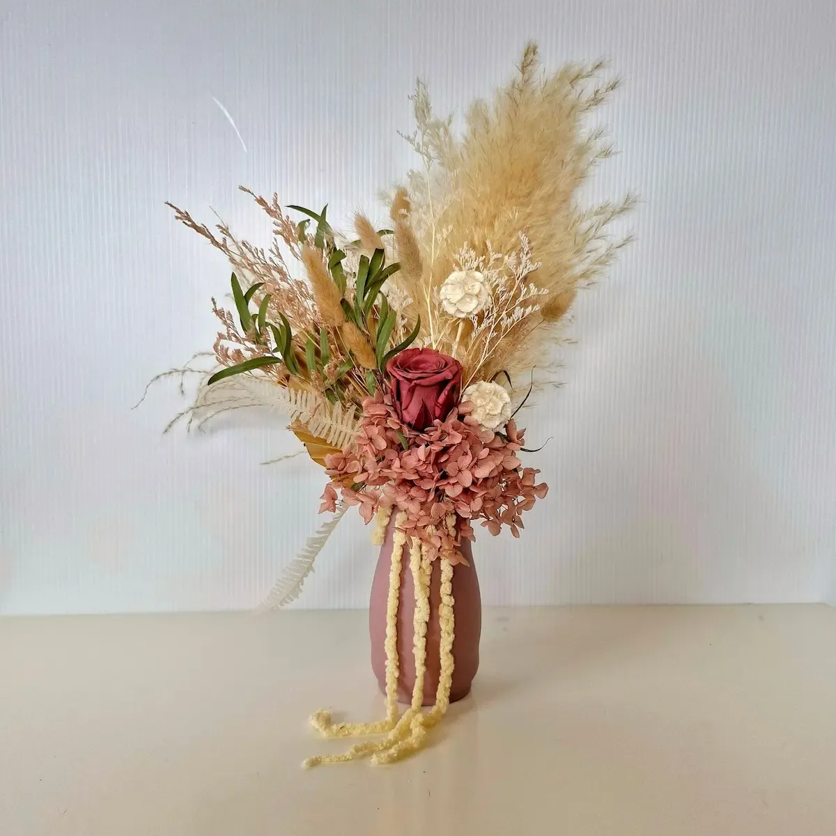 Mauve | Dried Flower Arrangement in Ceramic Vase
