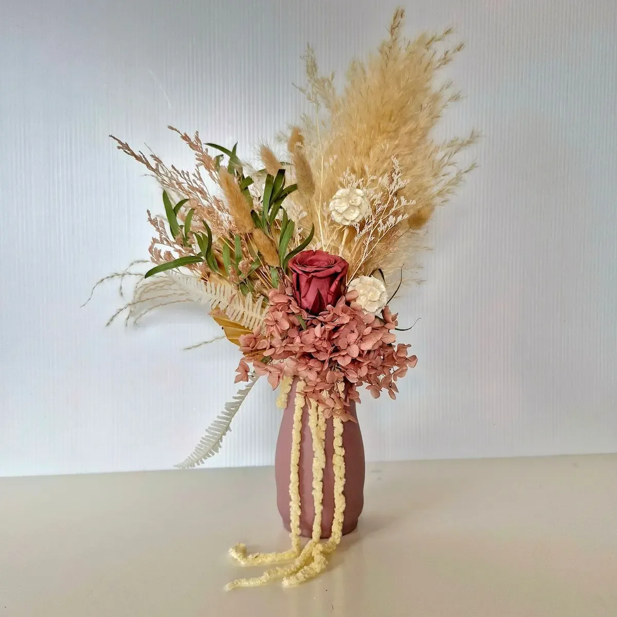 Mauve | Dried Flower Arrangement in Ceramic Vase