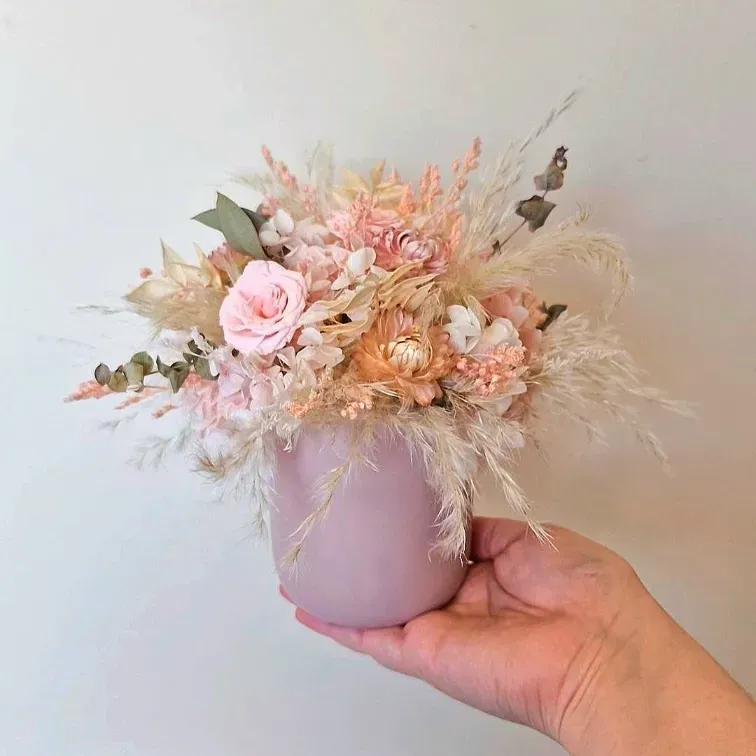 Pearl | Charming Dried Floral Pot Arrangement