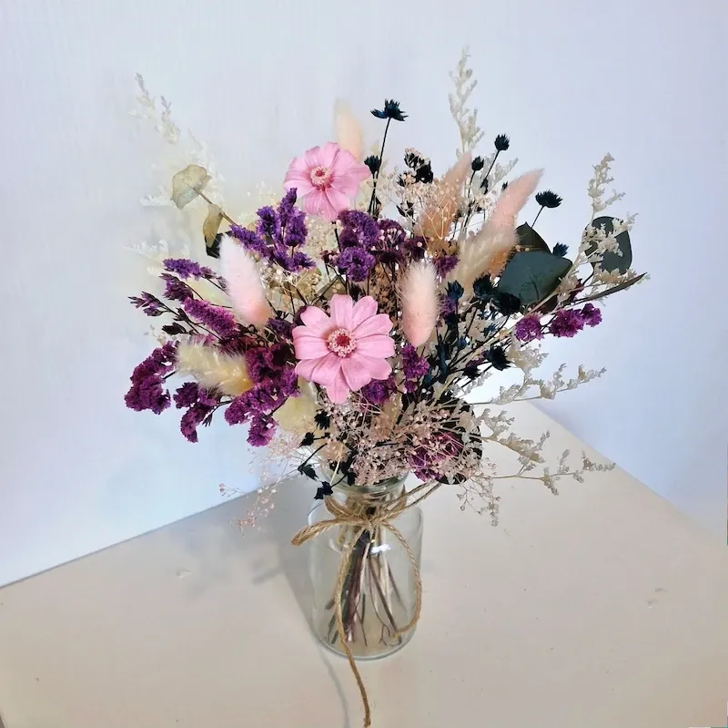 Zinnia | Pretty Dried Floral Arrangement in Vase