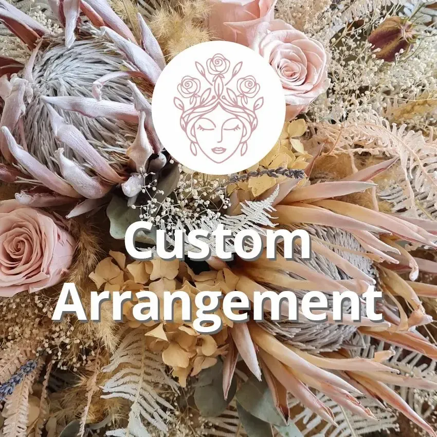 Custom dried flower arrangement made to order with premium dried and preserved flowers