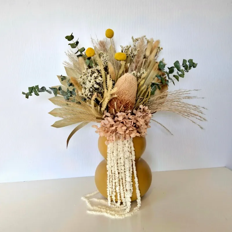 Solace | Neutral Dried Florals With a Pop of Yellow