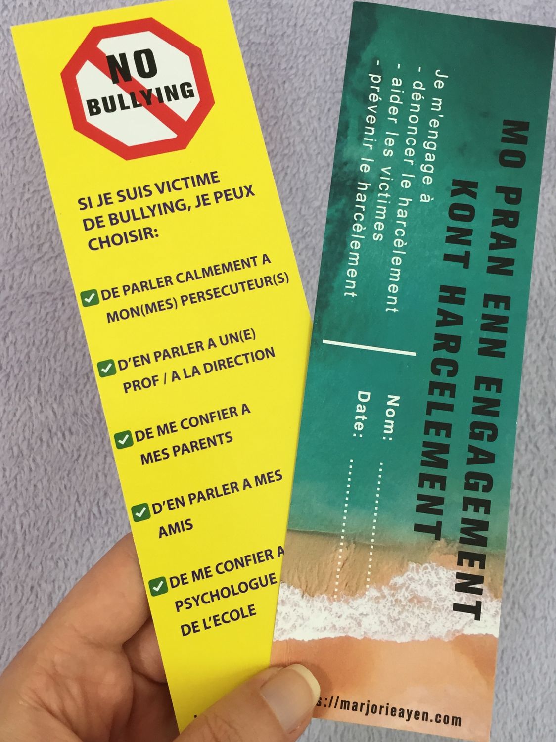 Anti-Bullying bookmarks