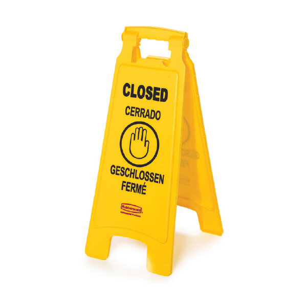Rubbermaid Floor Sign &quot;Closed&quot; (yellow)