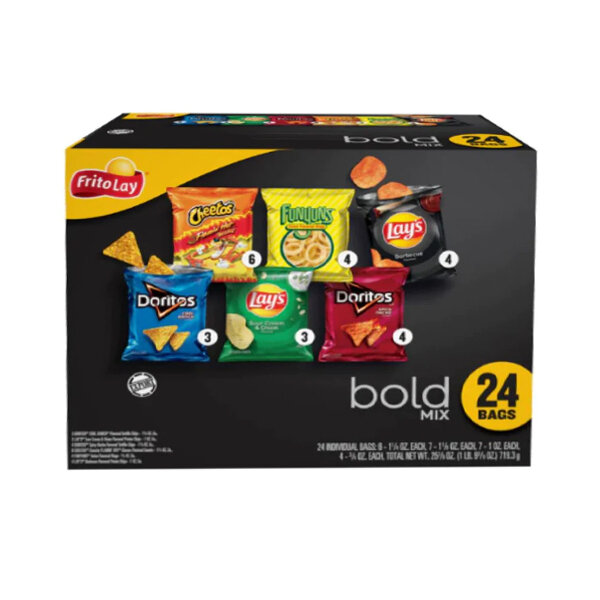 LAYS VARIETY PACK BOLD 24CT 1X25.375OZ