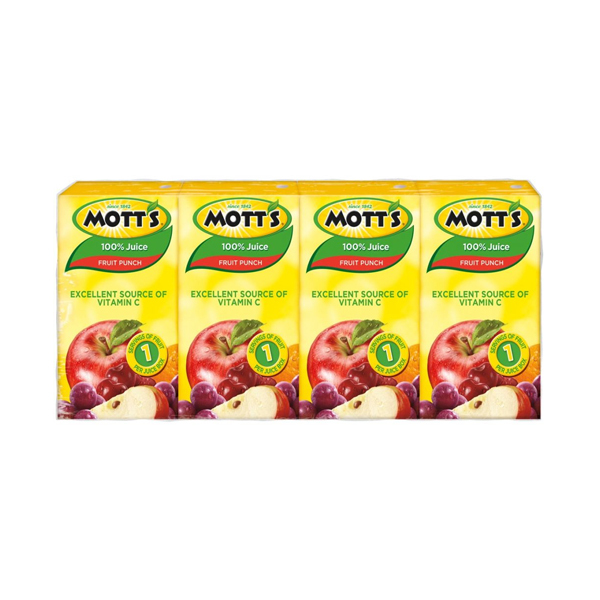 MOTT'S 100% MINI FRUIT PUNCH JUICE 44X4.23OZ