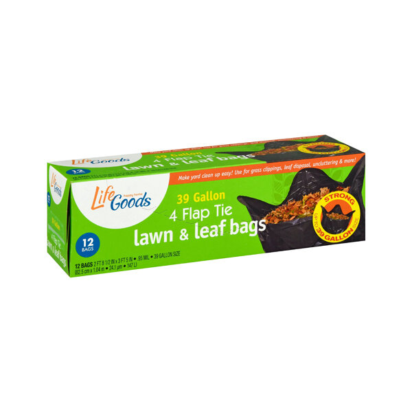 LIFE GOODS FLAT TOP LAWN &amp; LEAF 39GAL BAGS 12X12CT
