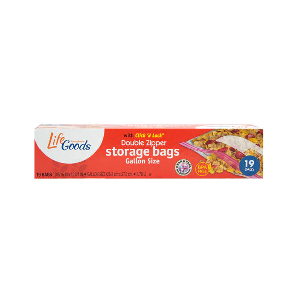 LIFE GOODS RECLOSABLE STORAGE GAL BAGS 12X19CT