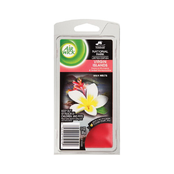 D-AIRWICK WAX MELTS VIRGIN ISLANDS TROP PLUM &amp; SWT HONEYSUCKLE 8X3.1OZ