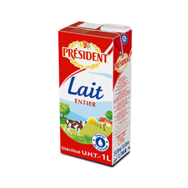 PRESIDENT UHT WHOLE MILK TETRA 12/1L (460339)  EXP 05/19/25
