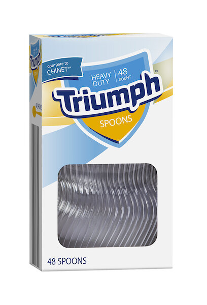 TRIUMPH CUTLERY CLEAR SPOONS 16X48CT