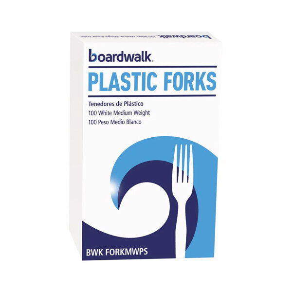 BOARDWALK WHITE PLASTIC FORKS 1000CT