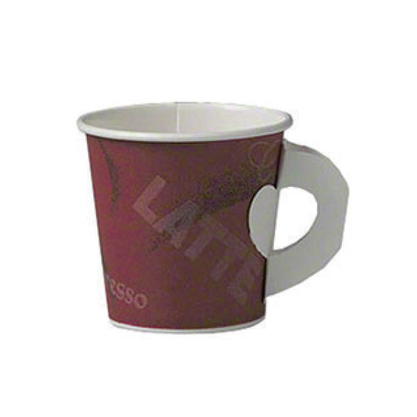 SOLO HOT DRINK 4OZ BISTRO PAPER CUPS W/HANDLE 20X50CT #374SH