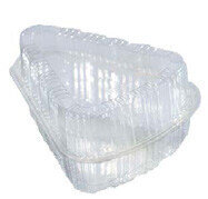 D-MAXIPLAST TRIANGULO ALTO CLEAR PET SINGLE-SLICE PIE CONTAINER/ HIGH DOME LID PACKING 200CT