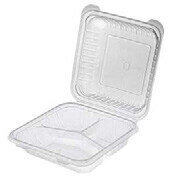 MAXIPLAST 8&quot;X8&quot; 3 COMP. HINGED CONTAINER 150CT