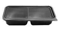 MAXIPLAST 8&quot;X3&quot;X1.5&quot; 2 COMP. BLACK BASE W/ TRANSLUCENT LID 500CT