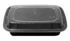 MAXIPLAST 24OZ BLACK LUNCH BOX FOOD CONTAINER W/ LID MICROWAVE &amp; DISHWASHER SAFE 150CT