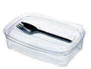 MAXIPLAST 16OZ CONTAINER W/ SPORK CAVITY &amp; SPORK FOR PET-T400 300CT