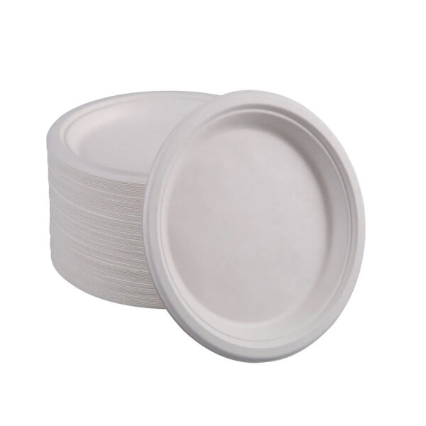 D-BOARDWALK 9&quot; CARTON ROUND PLATES 500CT (BWK PLATEWF9)