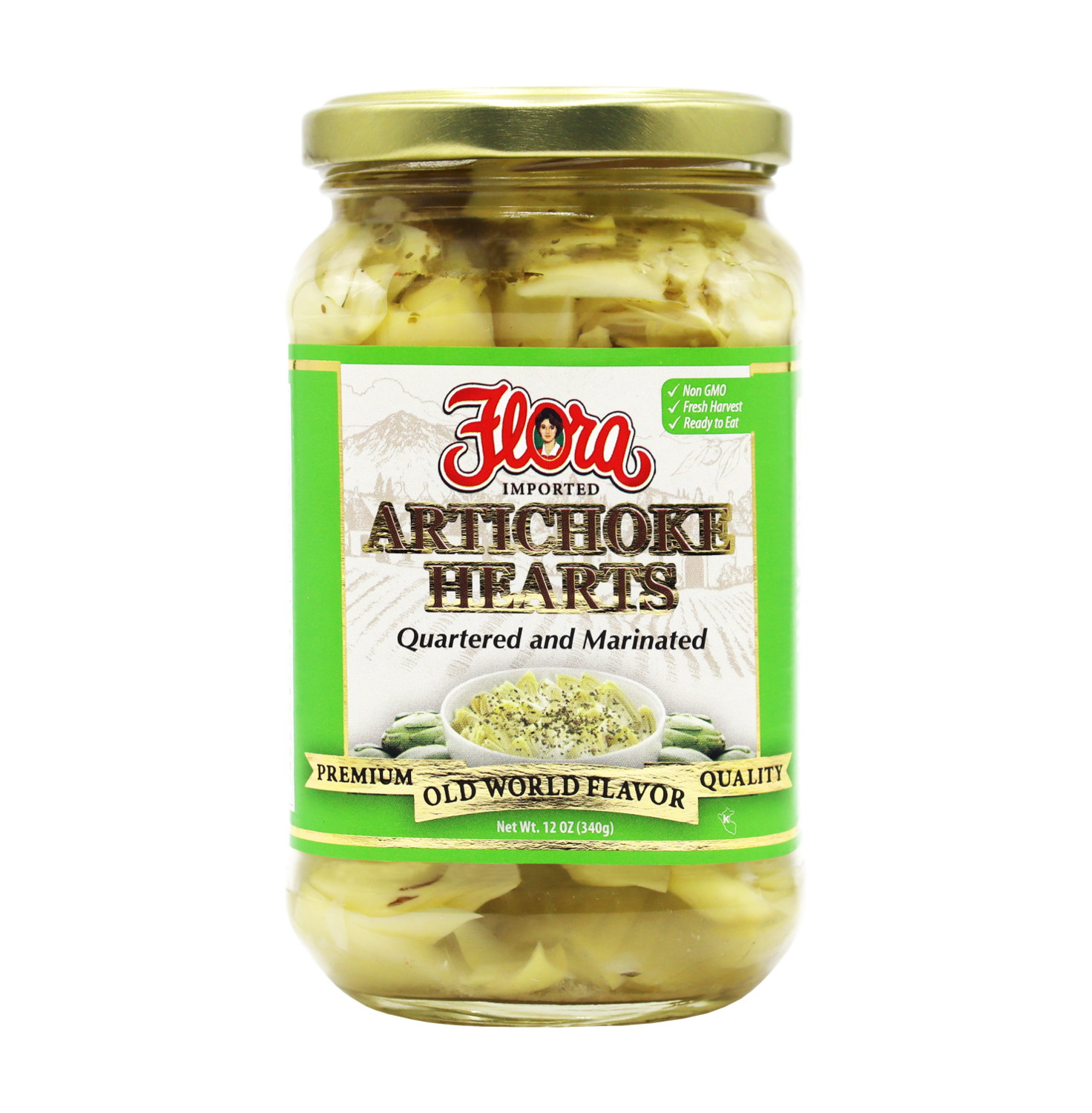 FLORA ARTICHOKES QUARTERS MARINATED 6X12OZ