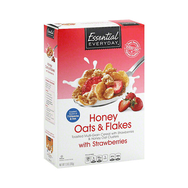 ESSENTIAL-DAY HONEY OATS &amp; FLAKES W/ STRAWBERRIES 12X12OZ