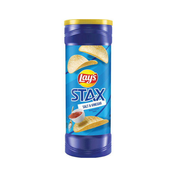 LAY&#39;S STAX POTATO CRISP SALT &amp; VINEGAR 17X5.5OZ