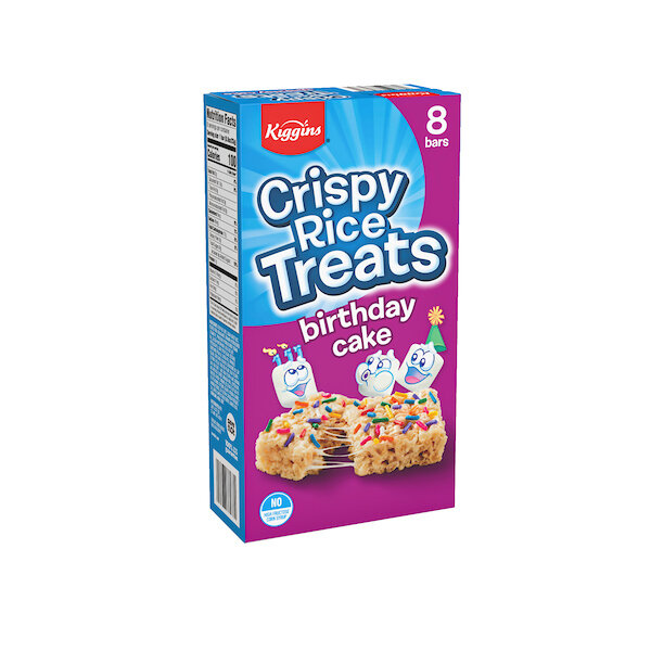 KIGGINS BDAY CAKE RICE CRISPY TREATS 12X8X6.24OZ