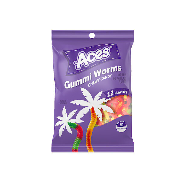 ACES GUMMI WORMS 11X5.25OZ