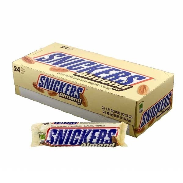SNICKERS ALMOND CHOCOLATE BARS BOX 24X1.76OZ