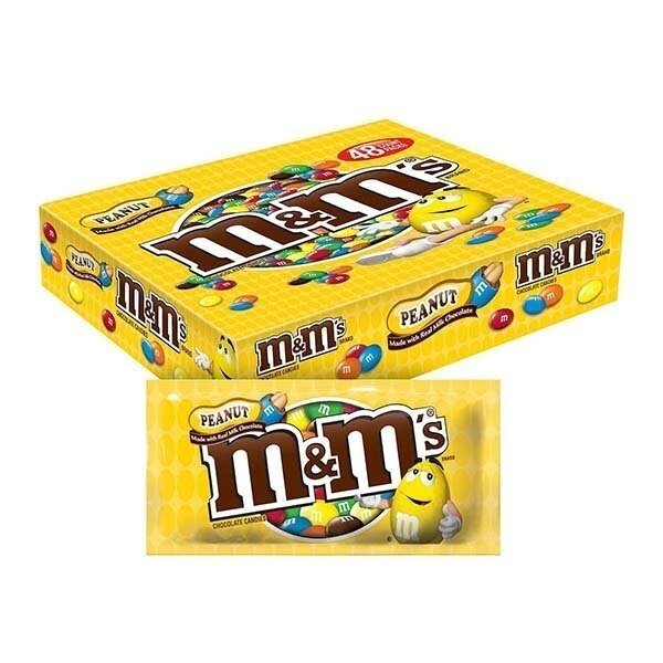 M&amp;M&#39;S PEANUT CHOCOLATE PACKS BOX 48X1.74OZ