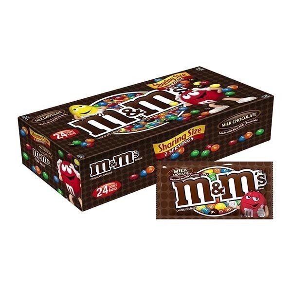 M&amp;M&#39;S MILK CHOCOLATE PACKS BOX 36X1.69OZ