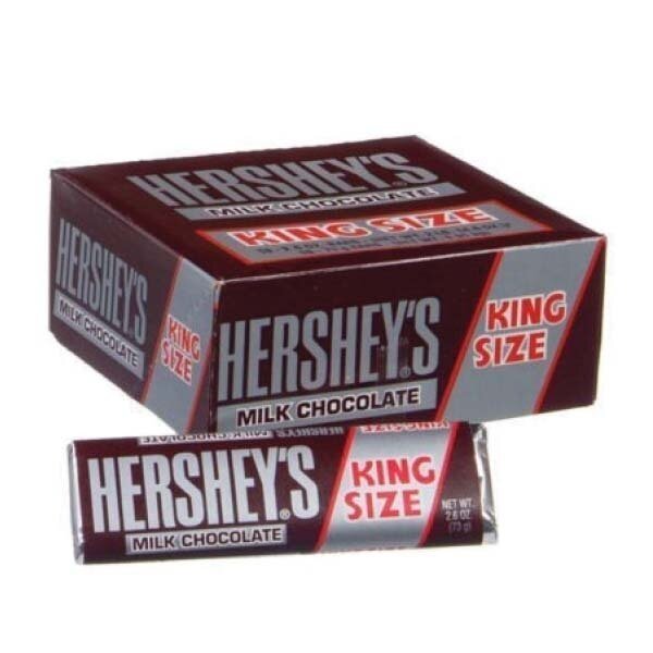 HERS. MILK CHOCOLATE BAR KING SIZE 18X2.6OZ