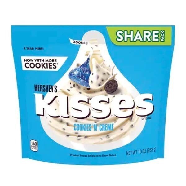 HERS. KISSES COOKIES N CREME 8X10OZ