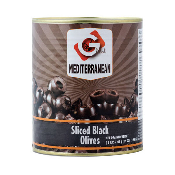 GLOBAL MEDITERRANEAN SLICED BLACK OLIVES 6X55OZ