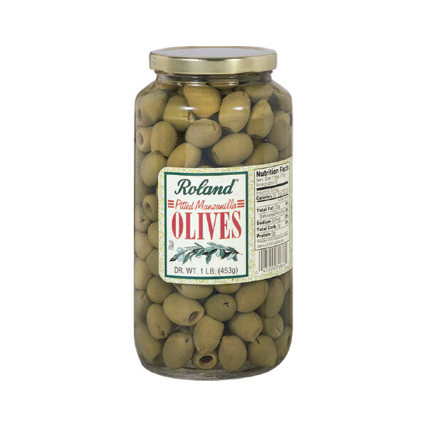 ROLAND PITTED GREEN OLIVES 12X1QT