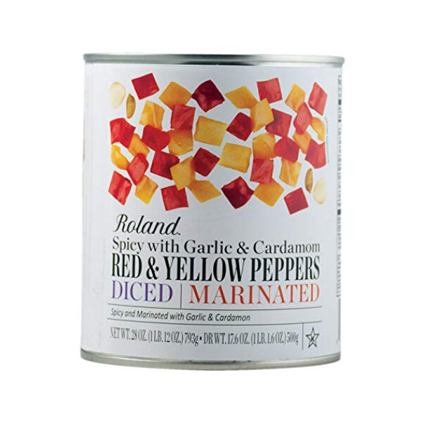 ROLAND DICED RED&amp;YELLOW PEPPERS W/GARLIC&amp;CARDAMOM 6X28OZ