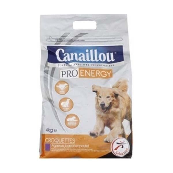 CANAILLOU CROQUETTES PRO ENERGY AGNEAU/BOEUF/POUL POUR CHIEN 4X4KG